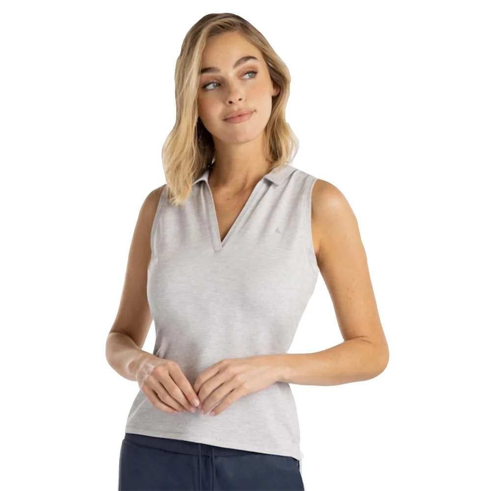 Travis Mathew Majorca Sleeveless Golf Polo Heather Light Gray size large NWT